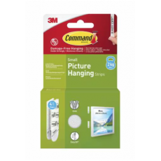3M Command™ Small Picture Hanging Strips 2kg, 4 Pairs (8 Strips) - White 3M Command™ Small Picture Hanging Strips 2kg, 4 Pairs (8 Strips) - White